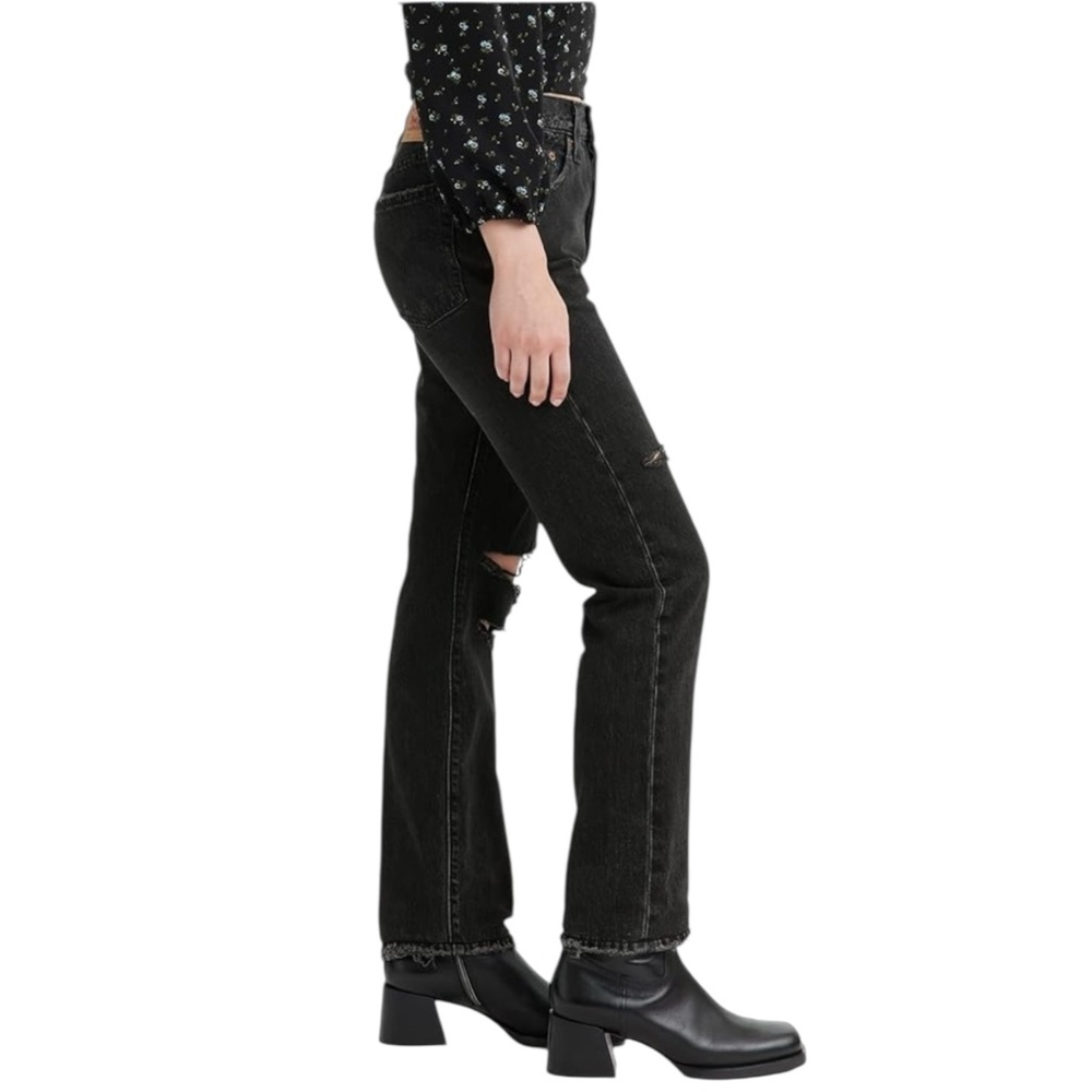 LEVI'S 501 Ripped High Rise Jeans. Size 31x30 - Picture 2 of 12